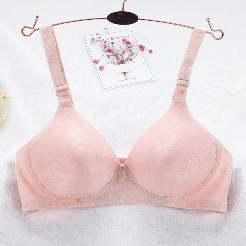 

Wire Free Ladies Bralette 3/4 Push up Cup Lingerie Bra Fiber Sponge Cup Brassiere Back Closure Plus Size Women Bras