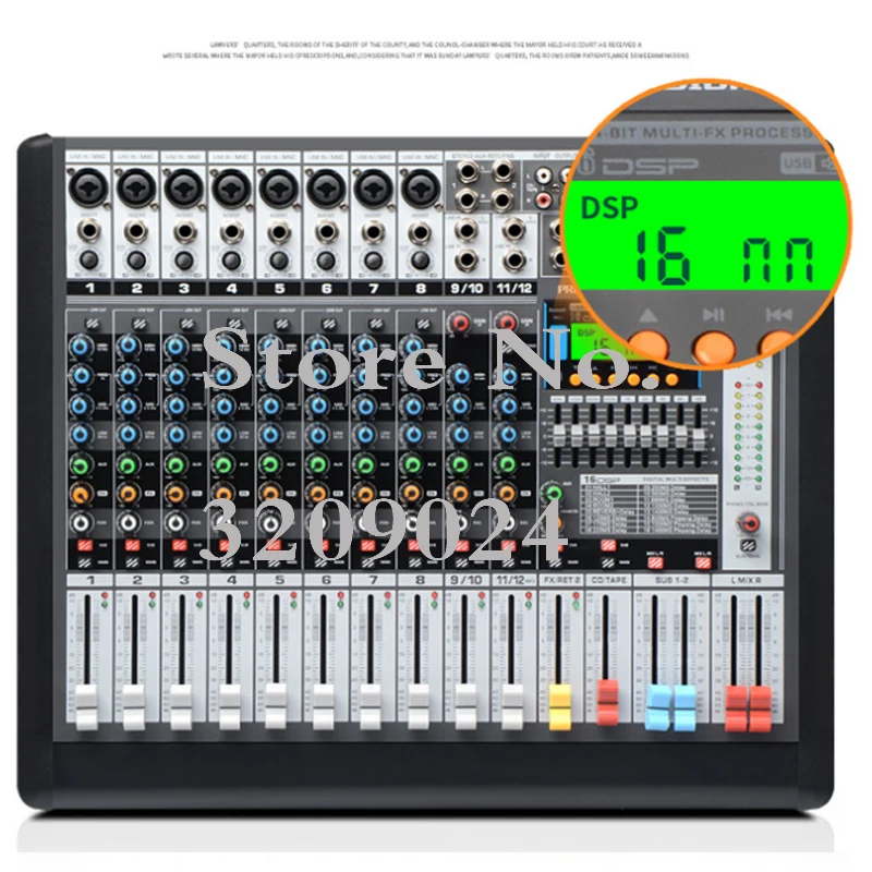 Professional 12 Channel Bluetooth USB Mixer KTV