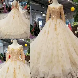 Лидер продаж Vestido De Noiva QUEEN Свадебные Длинные рукава кружево цветы Винтаж Свадебные платья 2019 индивидуальный заказ свадебное платье WD247