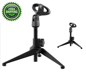

Bolymic Desktop Microphone Stand Mic Mount Tripod with Mic Holder Clip For shure microphone NEW