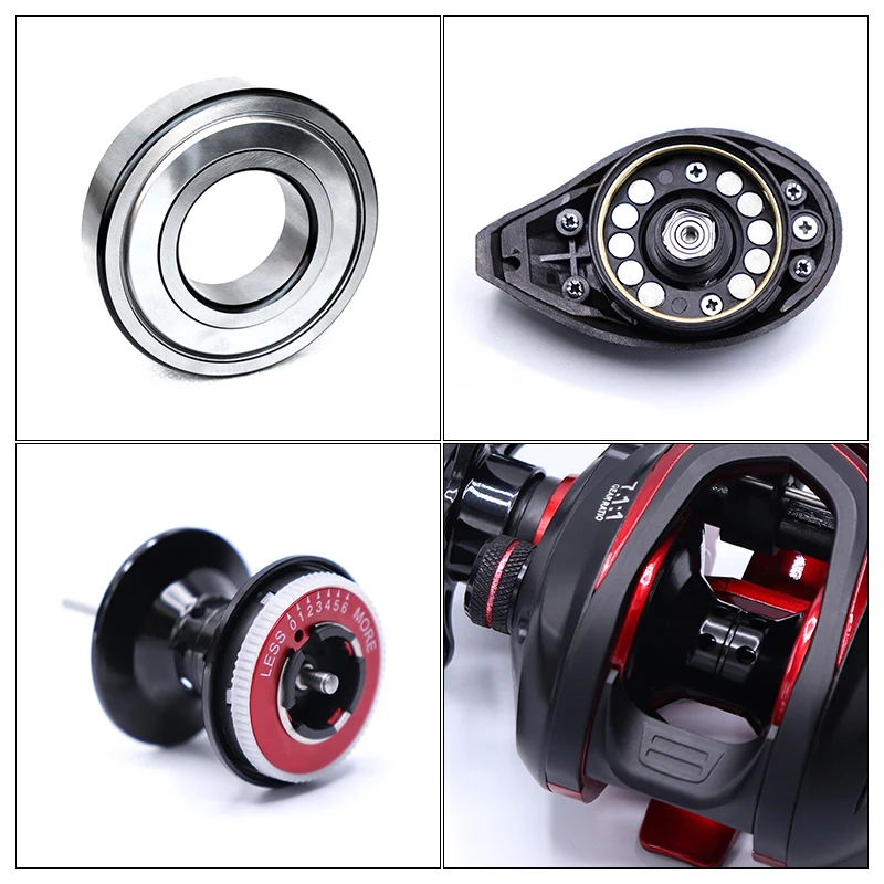 Lawaia Baitcasting Reel Dual Brake System Reel 8.5kg Carbon Drag 7.1:1 High Speed Fishing Reel  14+1BBS