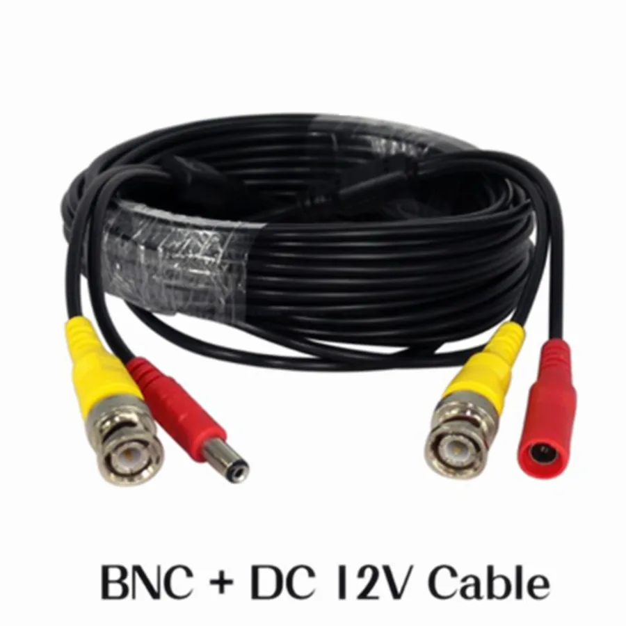 Black 18M CCTV BNC Cable with DC plug 60ft video power CCTV 2in1