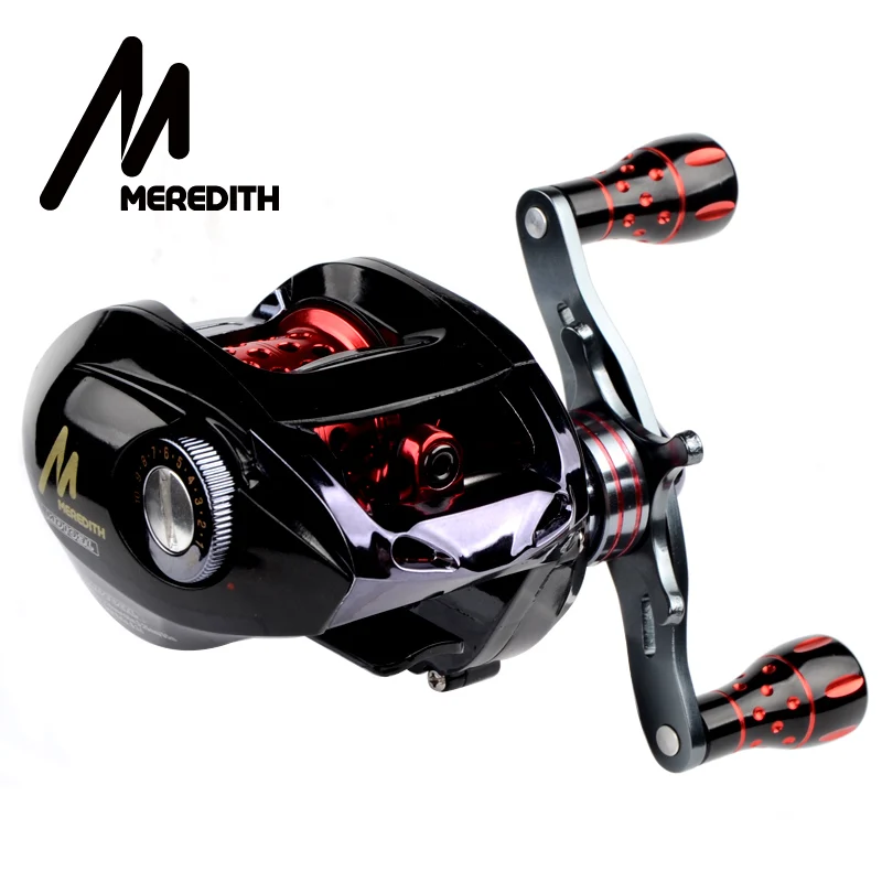 

MEREDITH Stealth Super Light Carbon Body 7BB+1RB 222g 6.3:1 Fresh/Salt Water Baitcasting Fishing Reel Lure Fishing Reel