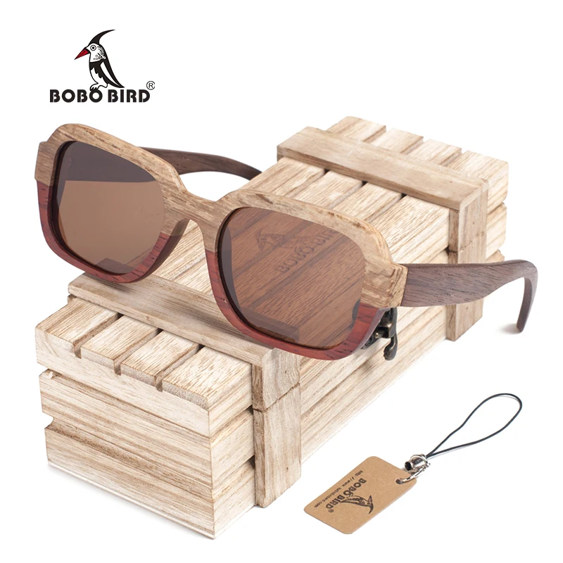 BOBO BIRD поляризационные деревянные солнцезащитные очки ручной работы для женщин с креативным специальным дизайном пляжные очки в деревянной подарочной коробке C-DG02