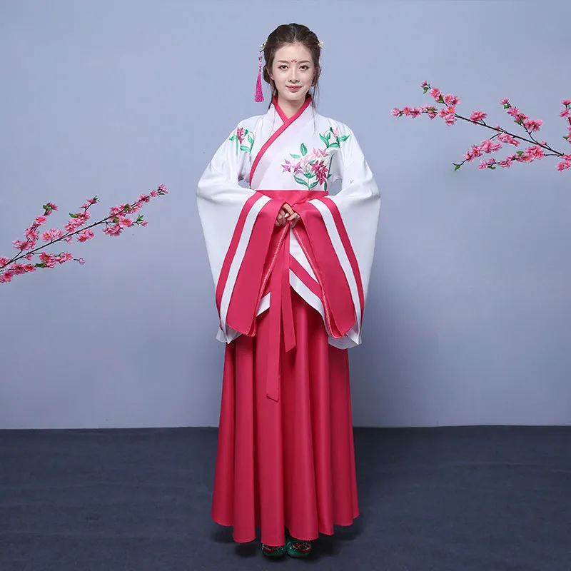 Древний китайский костюм hanfu костюм для женщин Классическая династии Тан принцессы танцевальная одежда традиционный Восточный - Цвет: as picture