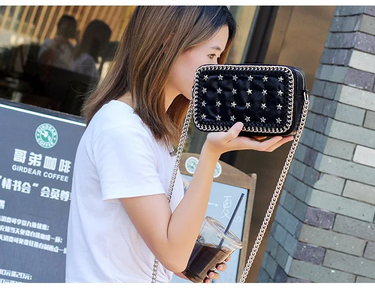 NIGEDU brand Small chain flap Crossbody Bag Female messenger bag Stella Star rivets Shoulder bag 2018 high quality Clutch purse Handbags (18)