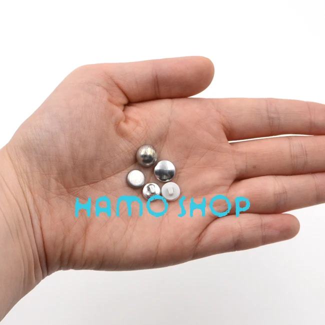 200Sets/Lot Aluminum #16 Round Fabric Covered Cloth Button Flat Back Cover Metal Jewelry Accessories for Handmade DIY Garment 2
