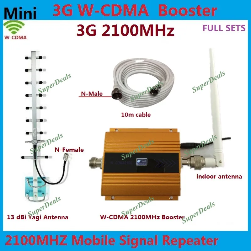 

13dBi Yagi Antenna + cable 2100MHz WCDMA Mobile Phone Signal Booster 3G Repeater 2100 UMTS Signal Amplifier Supports 3g cellular