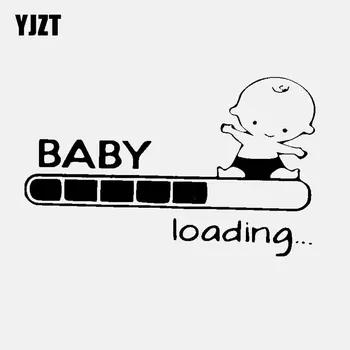 

YJZT 16.6CM*10CM Interesting BABY LOADING Decal Black Silver Vinyl Car Sticker C11-1667