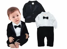 Kids Baby Toddler Boy clothes Coat+Romper Bodysuit Set Clothing Gentleman