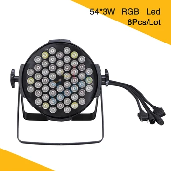 

6Pcs/Lot 54*3W LED PAR Light RGB 3in1 Par Can Dmx Stage Effect Lighting Disco Bar Night Club Lighting