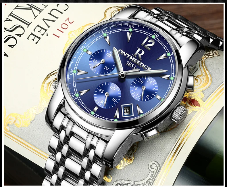 Горячие часы мужские роскошные спортивные кварцевые часы мужские часы лучший бренд класса люкс Бизнес водонепроницаемые часы секундомер часы Relogio Masculino