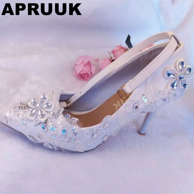 white and silver high heels
