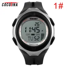 COCOTINA Thermometer Stopwatch Light Waterproof Date Alarm Digital LED Sport Wrist Watch L051132