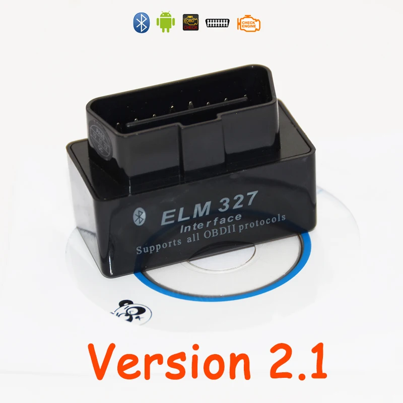 VIECAR новый черный Bluetooth мини ELM327 OBD2/OBDII ELM 327 V2.1 Автомобильный сканер кода |
