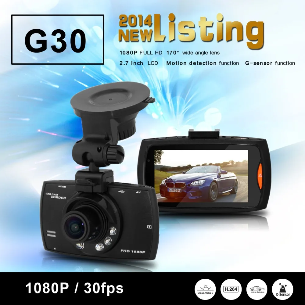 G30 Novatek96650 FHD1080P Car DVR/170 degree ultra wide angle lens/2.7