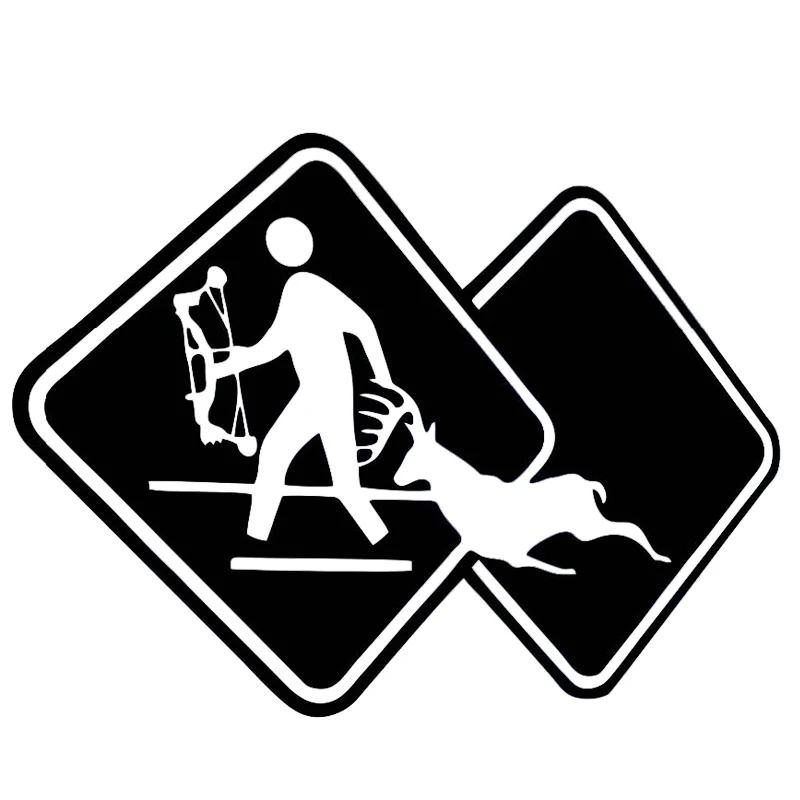 

Hunt Hunter Crossing Sign killed deer Shooter Vinyl Stickers Decals Car