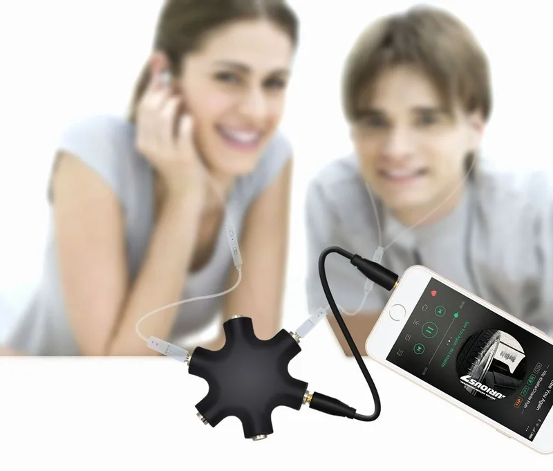 Portefeuille 1 to 5 Headphone Splitter 3.5mm Stereo Music Extension Adapter Converter For iPhone 6 6S Plus 5C 5S SE Earphone AUX (4)