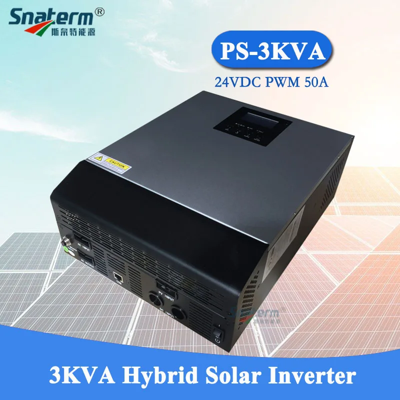 

3000VA 2400W Pure Sine Wave Hybrid Solar Inverter 24VDC Input 220VAC Output Build in 50A PWM Solar Charger Controller&AC charger