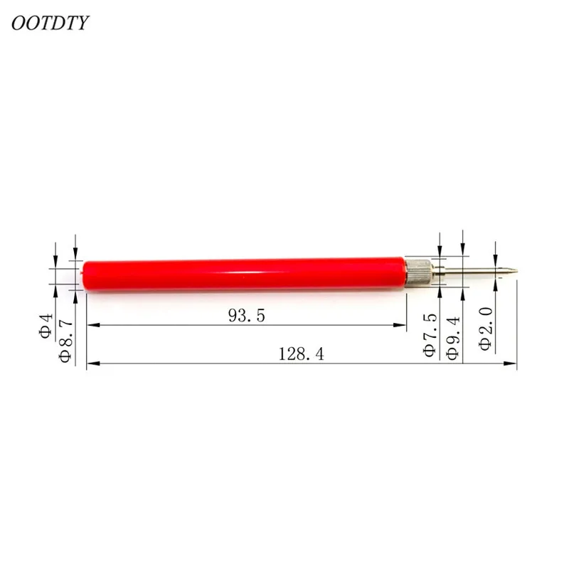 OOTDTY 2 шт. 128 мм пружинный тестовый зонд наконечники изолированный тестовый крюк провод разъем для мультиметра из нержавеющей стали игольчатый тестовый направляющий штифт