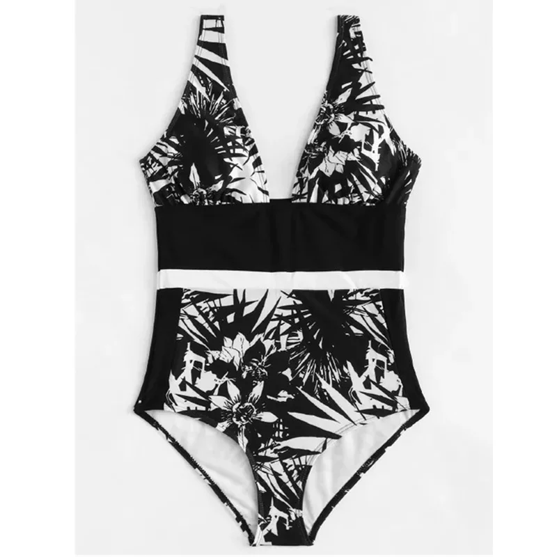 Retro Swimsuit Women Maio Feminino Praia One Pieces Swimwear Femme Black Printing Push Up Bathing Suit Retro Swimsuit Women Maio Feminino Praia One Pieces Swimwear Femme Black Printing Push Up Bathing Suit