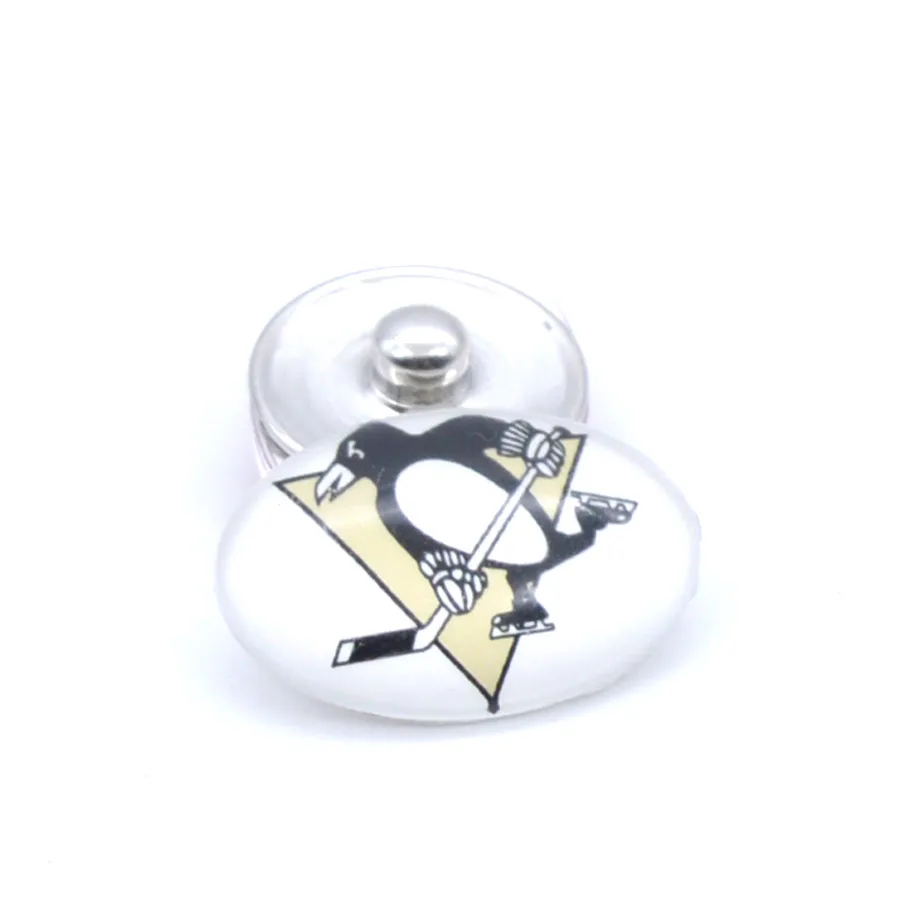 Snap Button 18mmX25mm NHL Pittsburgh Penguins Charms Snap Bracelet for
