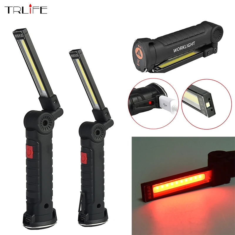 Buy Foldable COB Work Light LED Flashlight Rechargeable Inspection