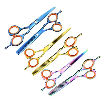 

thinning 5.5 inch colorful hairdressing scissors flat tooth shears shears duck egg ring 4 colors for hair cutting