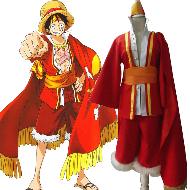 One Piece Straw Hat Monkey D. Luffy Animation 15th Anniversary Ver. Outfit Cosplay Costume H028