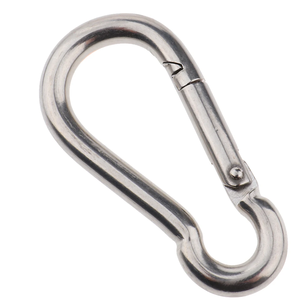 Heavy Duty 304 Stainless Steel Spring Snap Hook Carabiner Keychain Clips Climbing Tools Outdoor Accessories