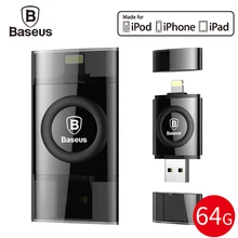 Baseus MFI 64GB USB Flash Drive For iPhone 7 6 6s Plus 5 5s se iPad Pen Drive For Lightning U Disk HD Memory Stick OTG Pendrive