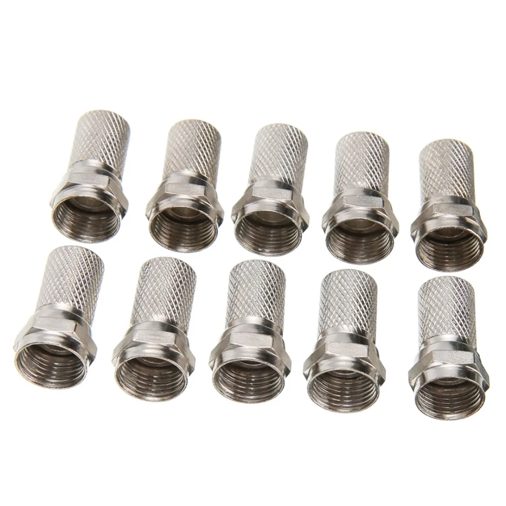 

10Pcs/set RG6 F-Type Plug Connector Screw For Sky Satellite TV Antenna Coaxial Cable Twist Coax