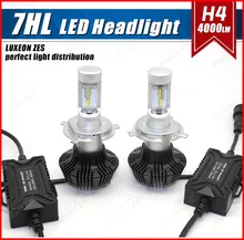 1 Conjunto H4 HB2 9003 50 W 8000LM G7 LEVOU Farol LUMILED Ki LUXEON ZES 32LED SMD Chip Fanless 6500 K Pure White Hi/Low Feixe de Condução