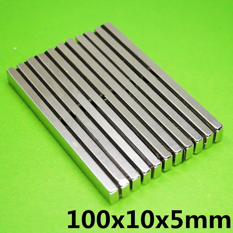 

1PC 100x10x5mm Square Block Long Bar Super Strong Magnet Rare Earth Neodymium Permanent Magnets N35 Powerful