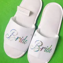 По индивидуальному заказу уникальный команда отряд "невеста" племени жениха лучшие мужские сандалии спа изготовленное на заказ Тапочки персонализированные Свадебный подарок подружке невесты