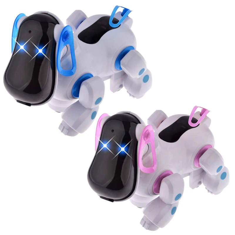 Lovely Robotic Intelligent Toy Dog Cute Electric Walking Music Sound Dog Toy with Flashing LED Light