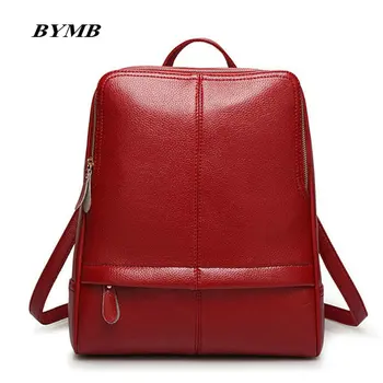 

High Quality Women Genuine Leather Backpack Fashion Solid School Bags For Teenager Girls Large Capacity Women Backpacks