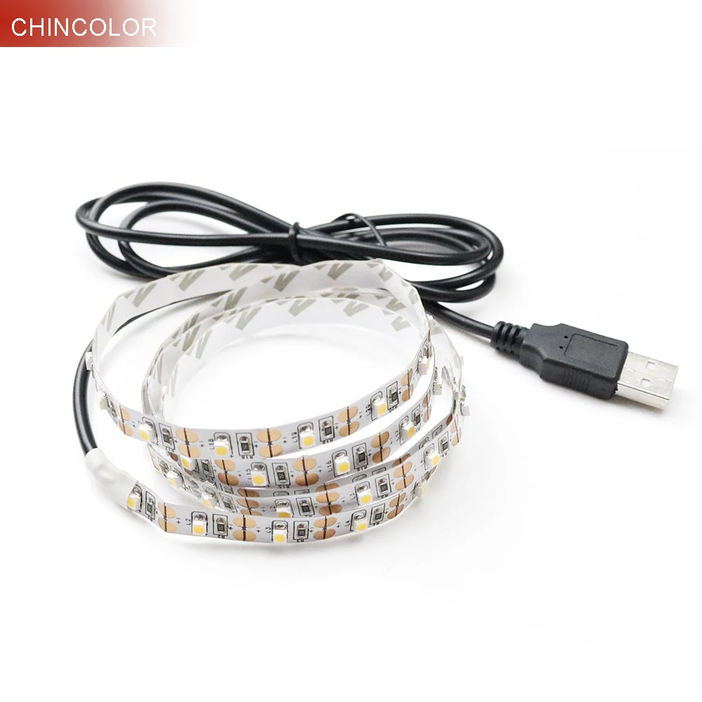 USB Светодиодная лента 5 в 60 светодиодов/м RGB 7 цветов светильник SMD 3528 SMD чип 50-200 см лента для ТВ велосипед задний светильник ing L