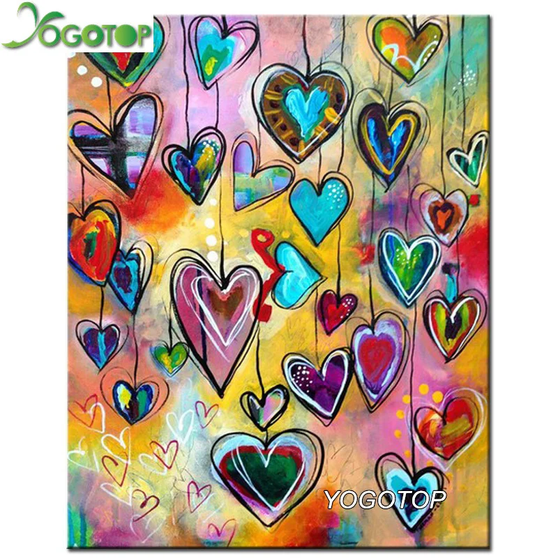 

YOGOTOP Diy Diamond Painting Cross Stitch Diamond Mosaic 5D Sets Full Diamond Embroidery Handmade Needlework Love Heart VS732