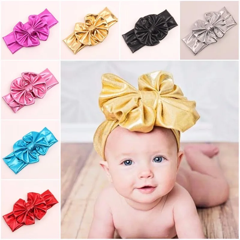 

1pc New Fashion Children Metallic Messy Big Bow Girls Headband Baby Hairband Knot lace Headband hair accessories
