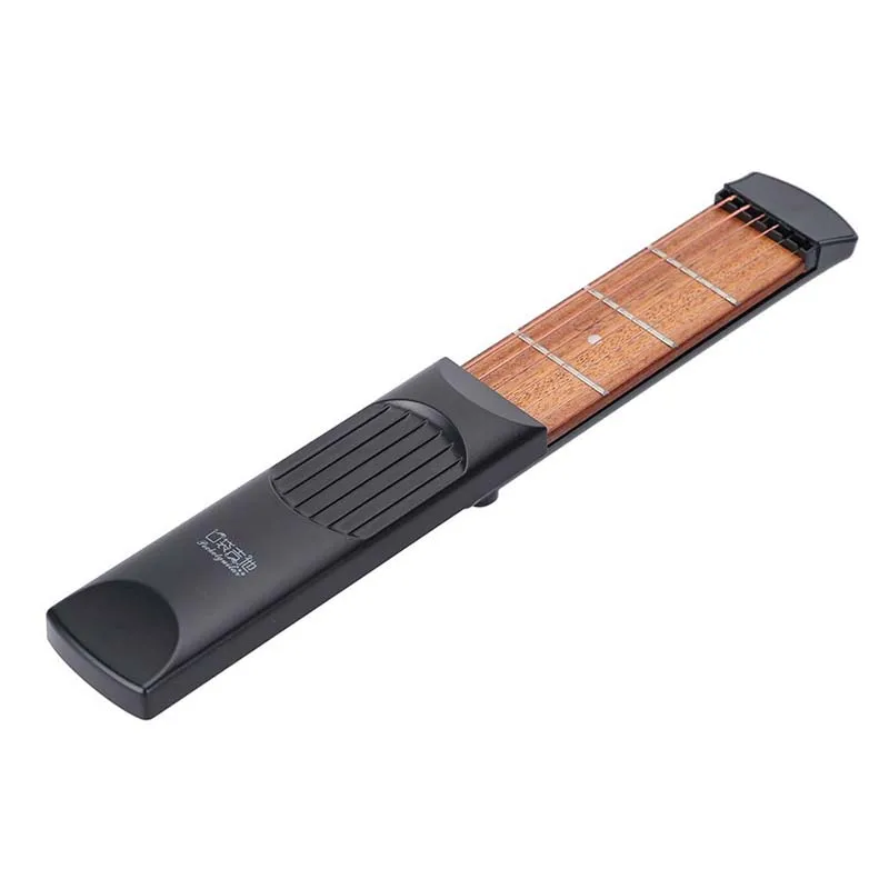

Portable Pocket Acoustic Guitar Practice Tool Gadget 6 String 4 Fret Model for Beginner