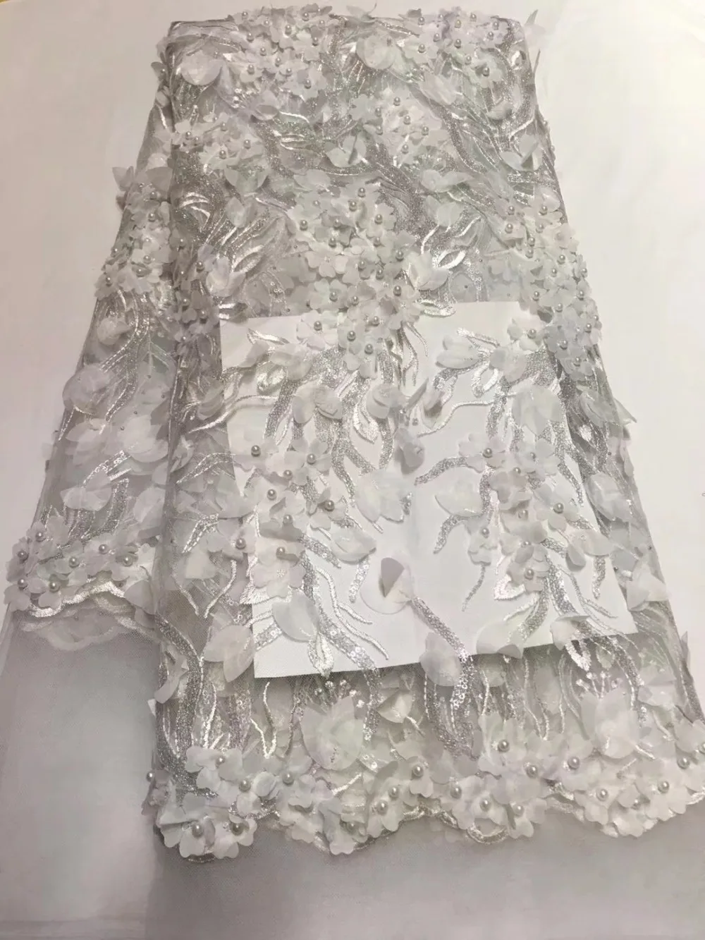 

new design african 3D flower tulle lace fabric french tulle net lace with beads material for party teal french lace