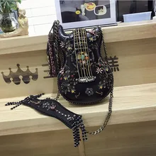 Аккуратный студенческий девушка в форме гитары Чехол Из Искусственной ПУ-Сумка-почтальон мини