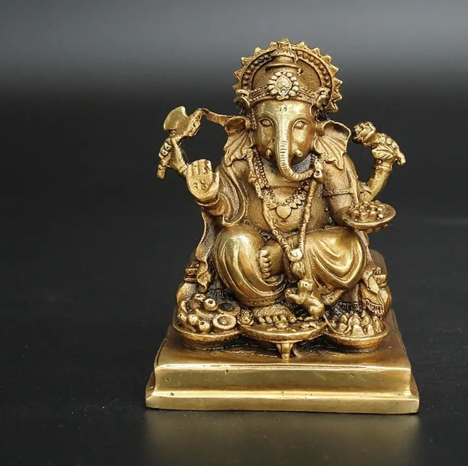 SCY 422+++ Pure copper Nepalese elephant trunk God of wealth India