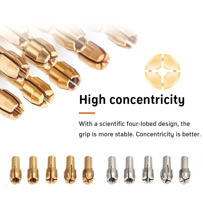 Dutoofree 10 шт. Мини сверлильный патрон мини шлифовальный станок электрический гравер для Dremel мини сверлильные патроны резьба медная полировка