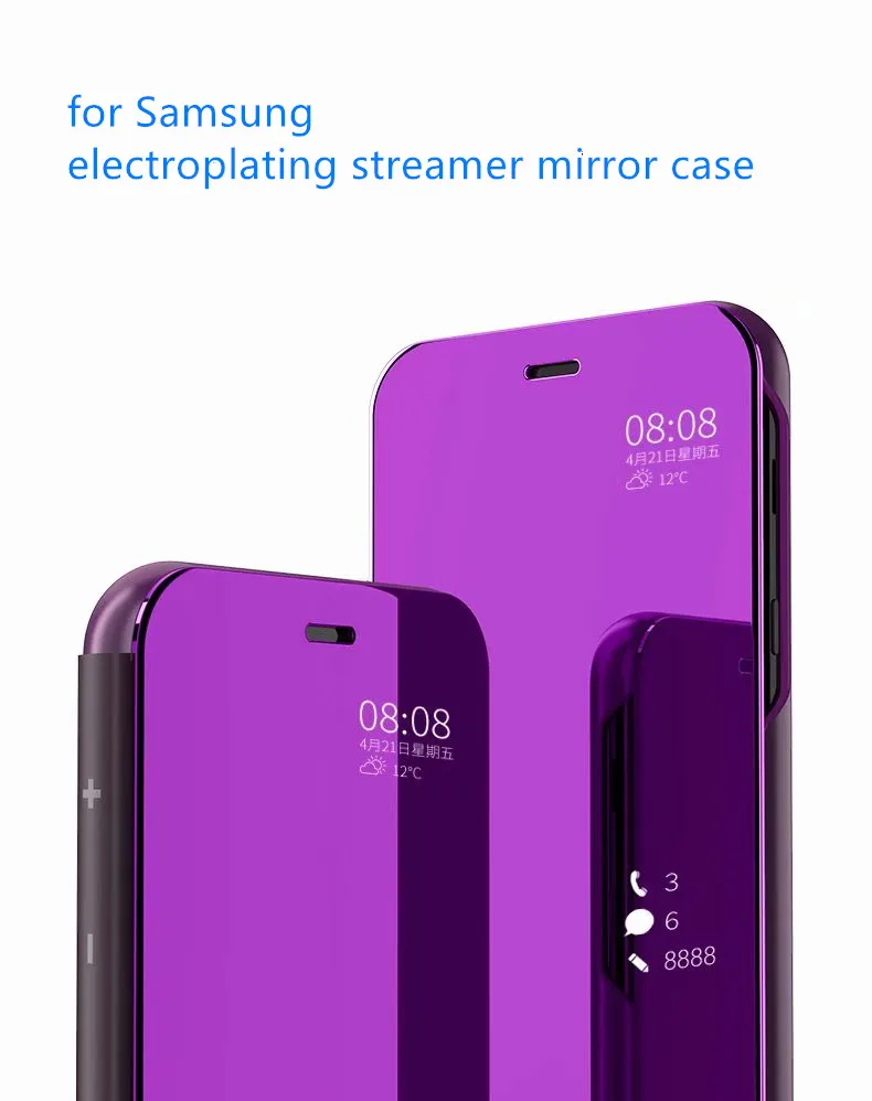 

Mirror View Smart Flip Case For Samsung Galaxy A6 A7 A8 A9 2018 J4 J6 S8 S9 Plus J8 A600 J2 Core A5 J3 J5 J7 Neo 2017 S7 Edge