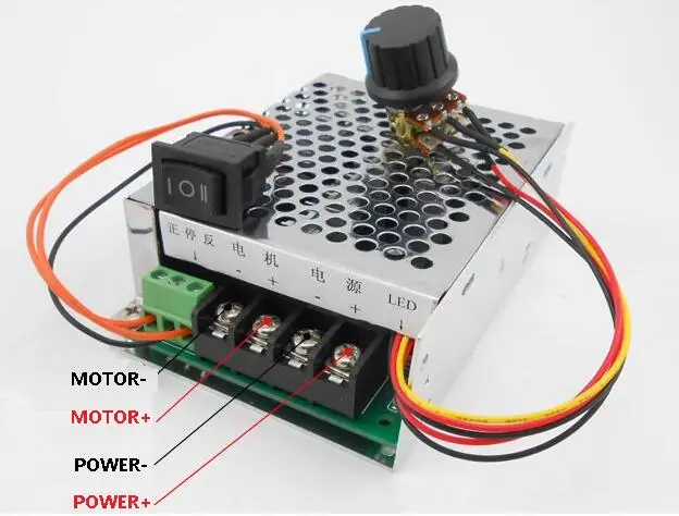 ШИМ контроллер скорости двигателя постоянного тока 12v24v36v48v перевернутый переключатель реверсивный переключатель 40A