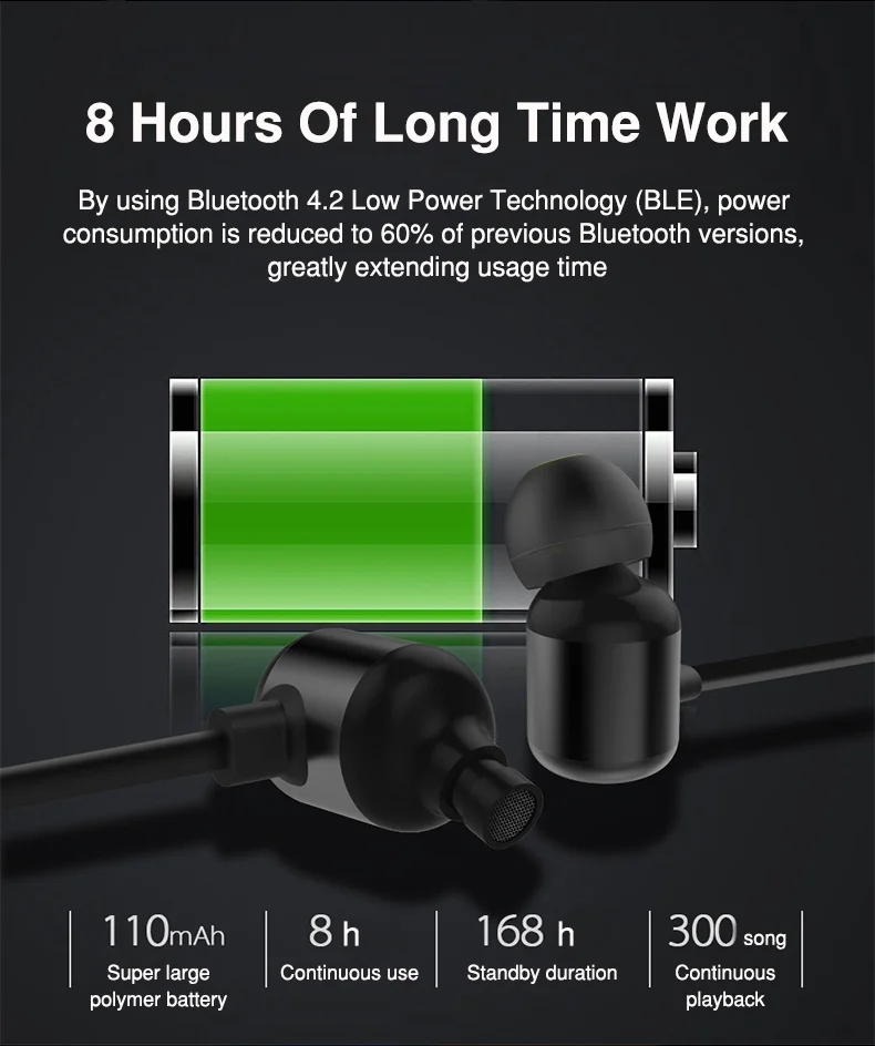 Magnetic Switch Sports Bluetooth Earphones Active Noise Cancelling Wireless Bluetooth Earpiece Headphone Headset with Microphone (10)