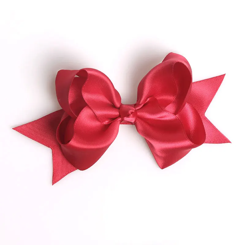 Solid color big bow hairpin 2018 new satin children hair clips All ...