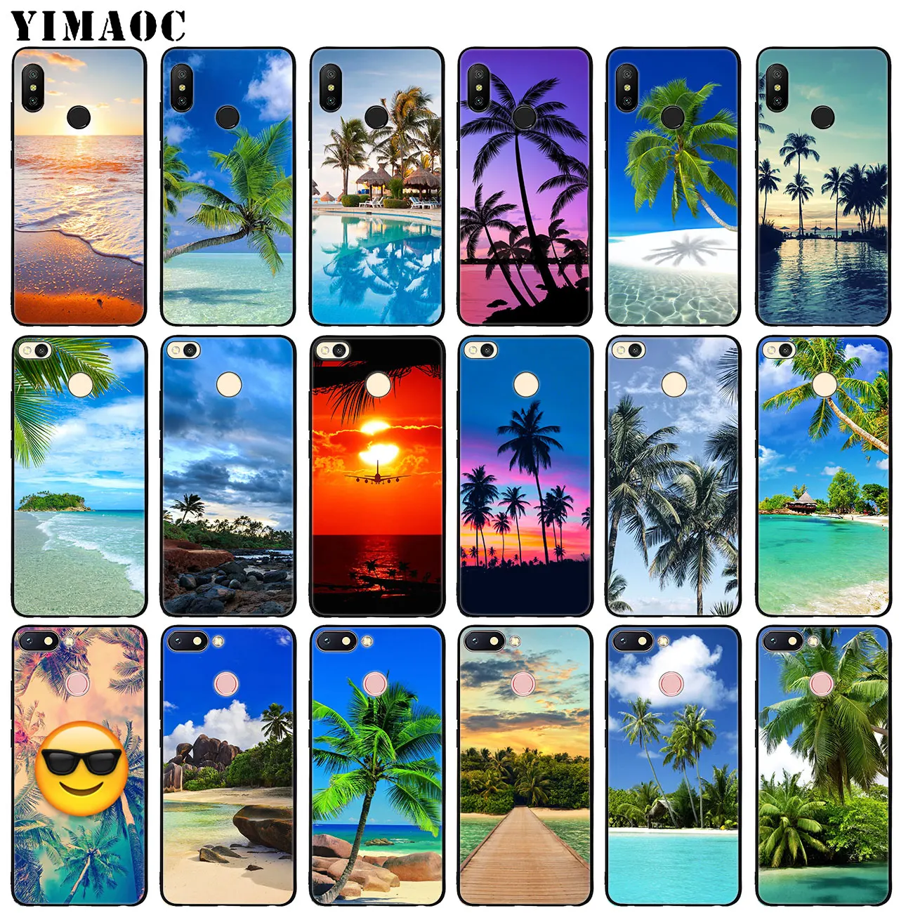 YIMAOC Sea Tropical palm trees seaside Beach Soft Silicone Phone Case for Xiaomi MI 10 9 9T CC9 CC9E A3 Pro 8 SE A2 Lite A1 Mi10 | Мобильные